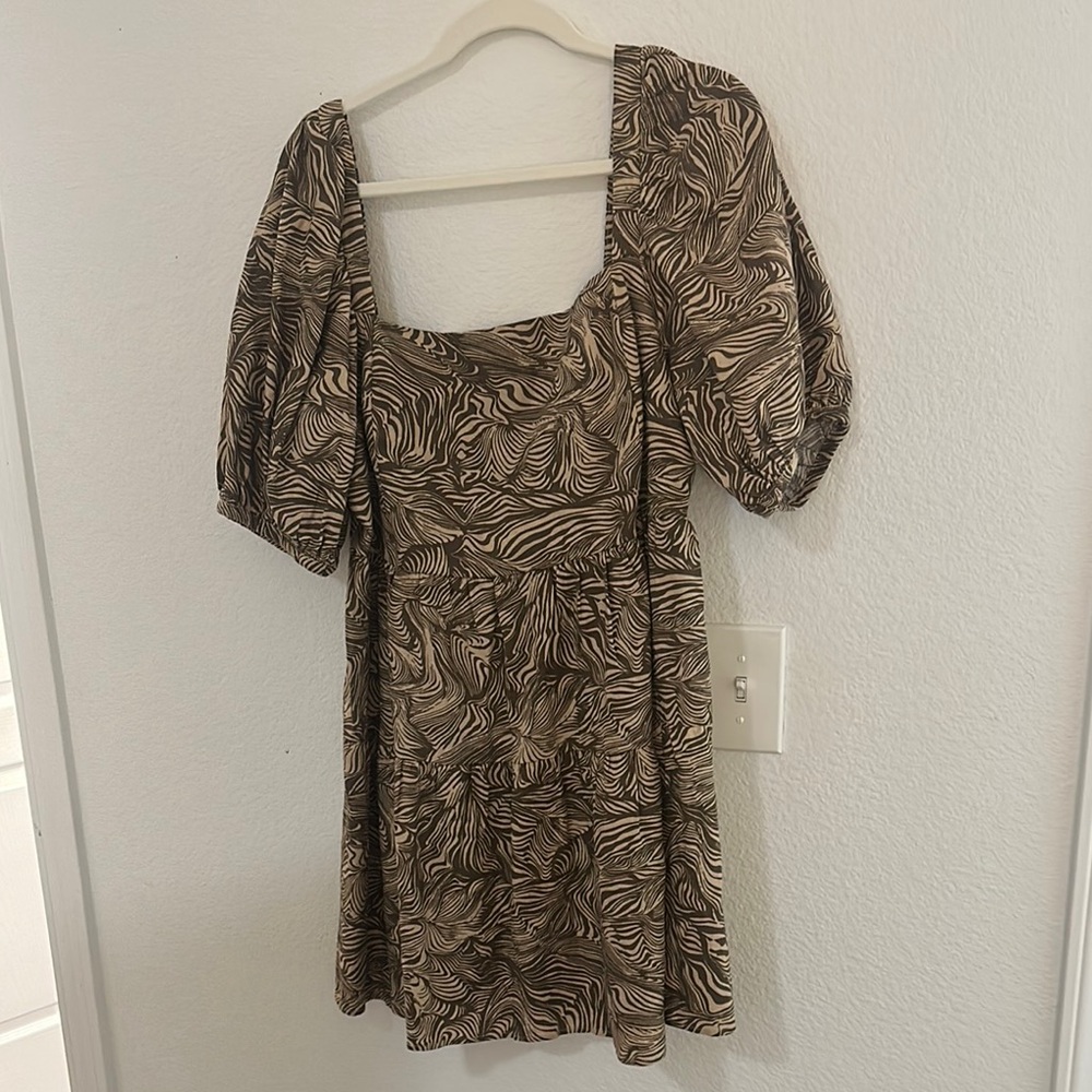 Brown Patterned Women's Dress